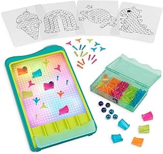 B. toys – Marble Run & Peg Board – Color-Changing Light Board – 180pc Creative Art Toy – Toys for Toddlers, Kids – 4 Years + – Light-Up Marble Drop