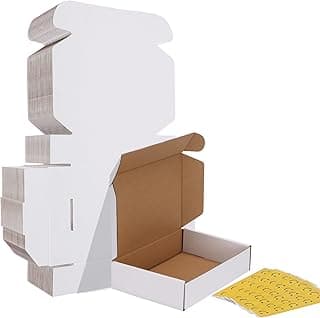 HORLIMER 9x6x2 Shipping Boxes Set of 30, White Corrugated Cardboard Mailer Box for Packing Small Business