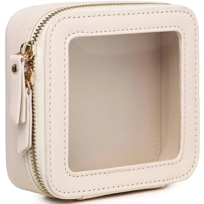 Pinkmik Small Makeup Bag Clear Mini Cosmetic Makeup Case & Toiletry Bag with Zipper Women Purse Organizer & Car Essentials