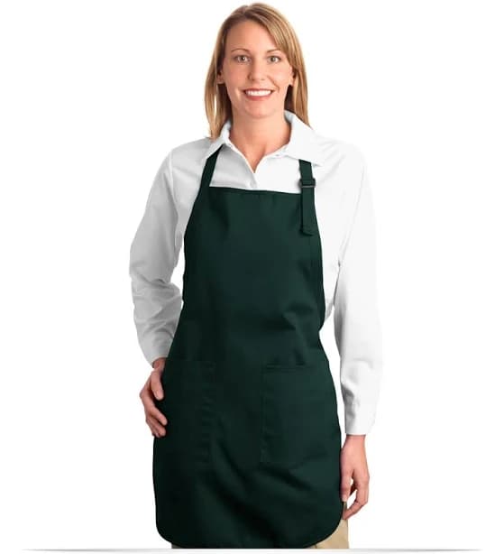 Embroidered Logo on Bib Aprons · Custom Brand Food Service Uniform for Restaurants, Bars & Personalized Catering Kitchen Apparel · Hunter · 100%