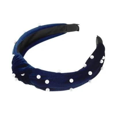 Women's Twisted Faux Pearl Velvet Headband