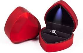 Amazon.com: Rolin Roly Heart Shape Ring Box with LED Lighted Wedding Earrings Case Jewelry Box Display Case Gift Boxes for Proposal Engagement Wedding Anniversary (red) : Clothing, Shoes & Jewelry