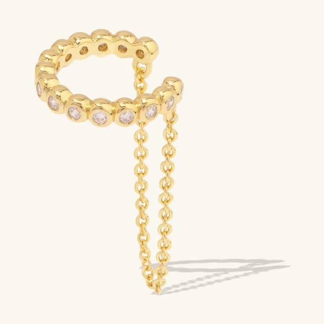 Wanderlust + Co Pave Drop Chain Ear Cuff