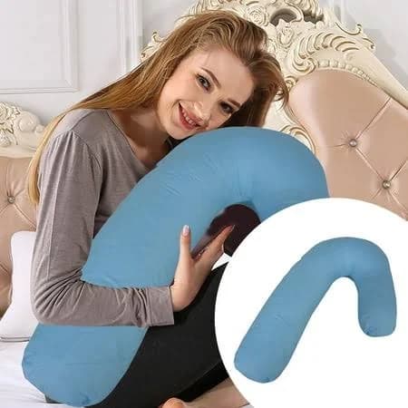 Orthopedic V Shaped Pillow with Matching for Back Shoulder and Neck Support ideal for Nursing Pregnancy and Comfortable Sleeping, Size: 73X34CM, White