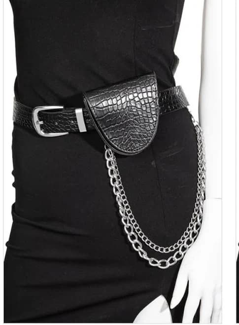 Alligator Faux Belt Bag & Chain