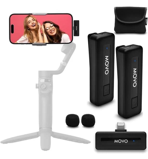 Movo Wireless Mini DI Duo Wireless Lavalier Microphone