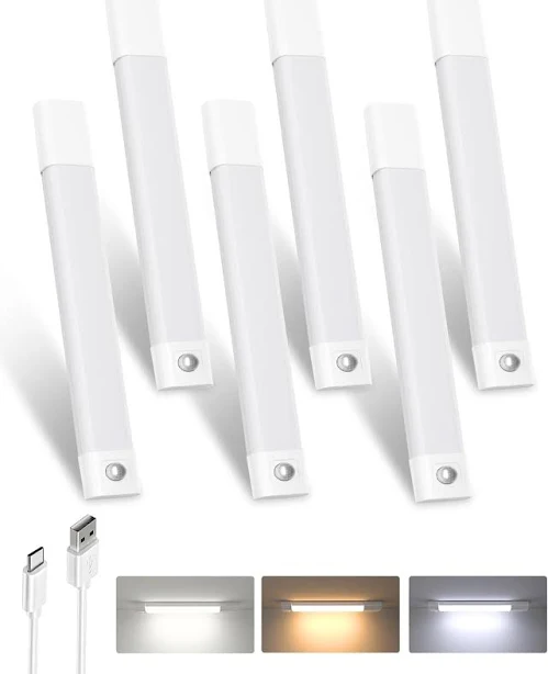 EZVALO Closet Lights 6 Pcs 8inch White