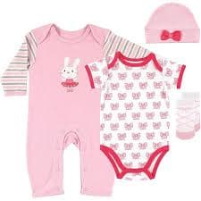 Amazon.com: Infant Baby Girl Sweet Glitter Tee Pant & Fleece Coat 3 Pc Outfit Set 12 Months Pink: Clothing, Shoes & Jewelry