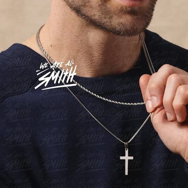 Men's Stainless Steel Waterproof Cross Necklace Set