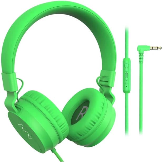 PuroBasic Volume Limited Wired Headphones for Kids with Microphone