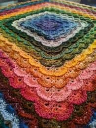 Multicolored crochet blanket