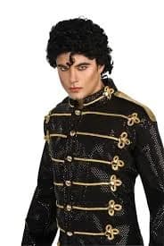 Michael Jackson Military Black Jacket Liquid Sequin Adult Costume