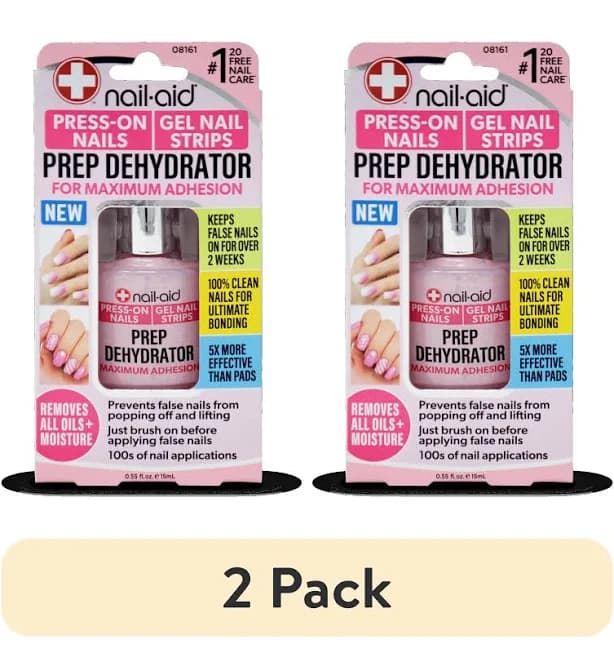 (2 pack) Nail-Aid Prep Dehydrator for Pres-On Nails and Gel Nail Strips, Size: 0.55 fl oz