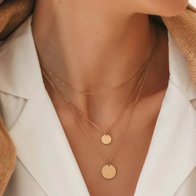 Minimalist Disc Necklace Set of 3