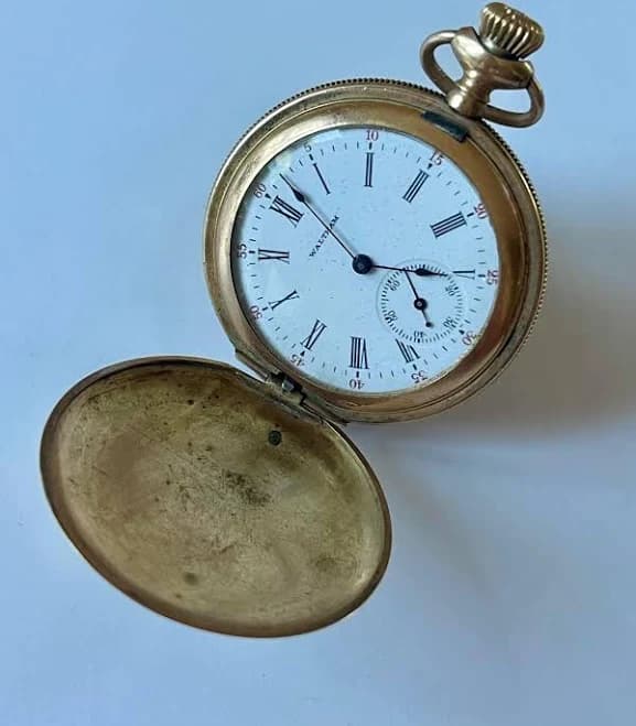 Waltham Hunter14K Gold-Filled Roman Numbers Pocket Watch