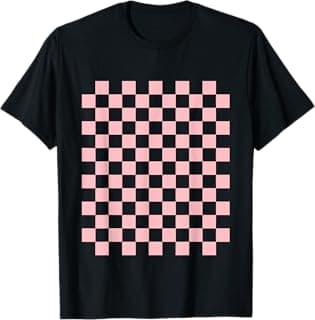 Black Pink Pastel Checkerboard T-Shirt