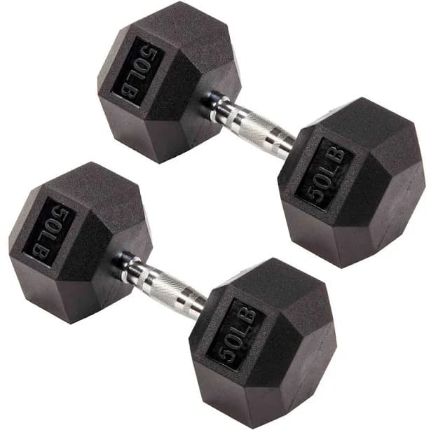 Signature Fitness Hex Dumbbells Strength Training Workout Equipment Set