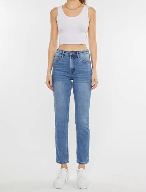 Kancan Women's Adaline High Rise Slim Straight Jeans
