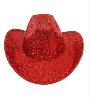 ANNIE COWBOY HAT GLITTERY RED -Glittery red cowboy hat