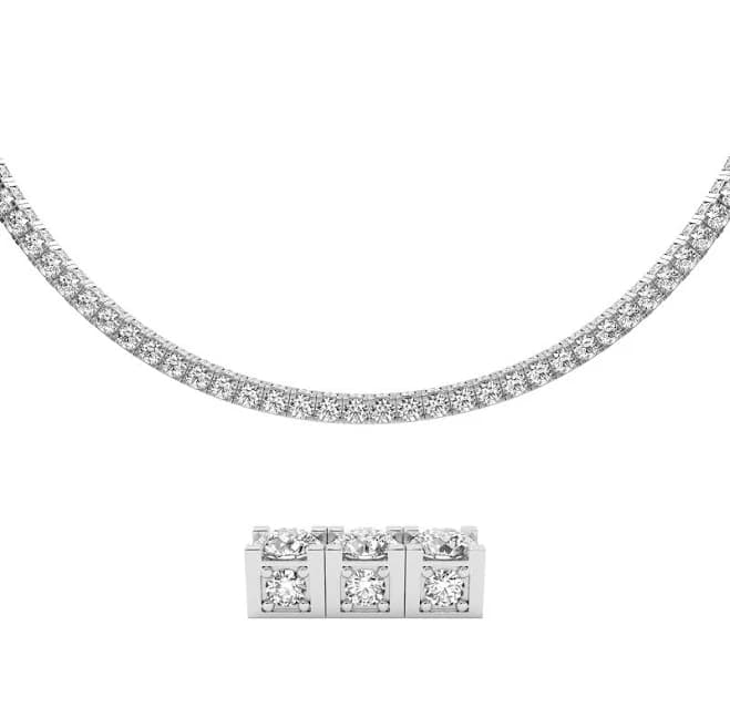 DreamStone 14K White Gold Diamond Tennis Necklace