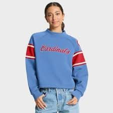 FANATICS Women's Fanatics Light Blue St. Louis Cardinals Oversized Toss Sweep Raglan Pullover Sweatshirt | Nordstrom