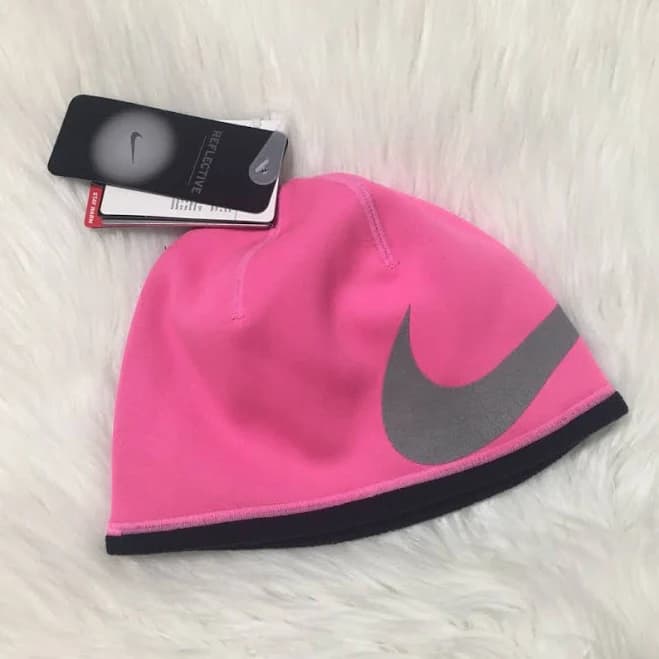 Nike Accessories | Nike Therma Fit Reflective Swoosh Beanie | Color: Pink | Size: Osg | Jenn_Cuellar's Closet