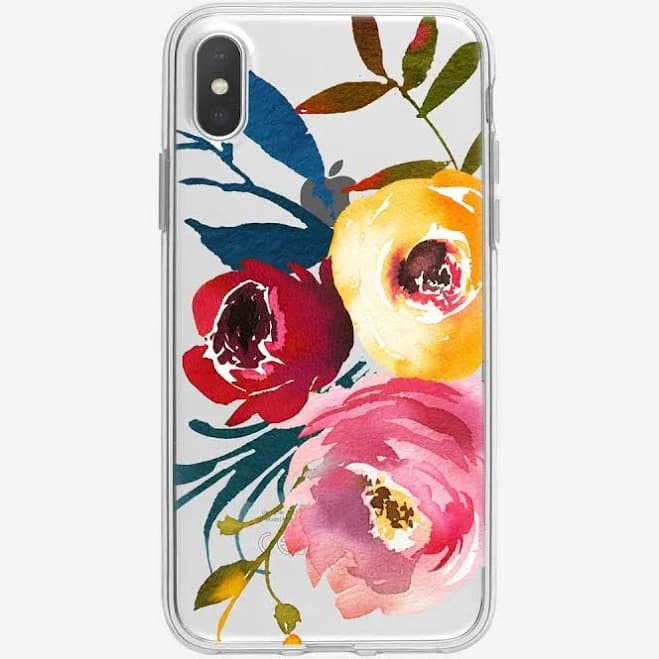 Multicolor Floral Bouquet Clear iPhone Case | Tiny Quail iPhone 15 Pro Max / Strong By tinyquail