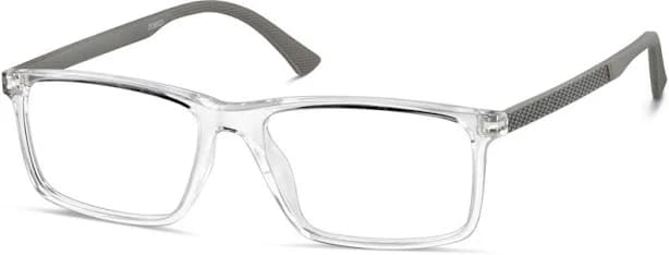 Zenni Men's Rectangle Glasses Clear Carbon Fiber Full Rim Frame, Lightweight, Custom Engraving, Blokz Blue Light Glasses, 2036623