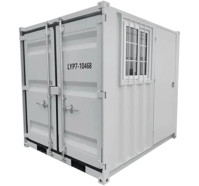 7ft Small Cubic Shipping Container, Light Gray