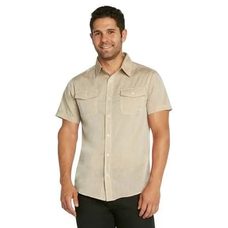 9 Crowns Men's Chest Pockets Button Up Casual Shirt