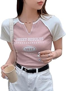 Women's Graphic Print Round Neck T Shirt Short Sleeve Crop Tee Tops