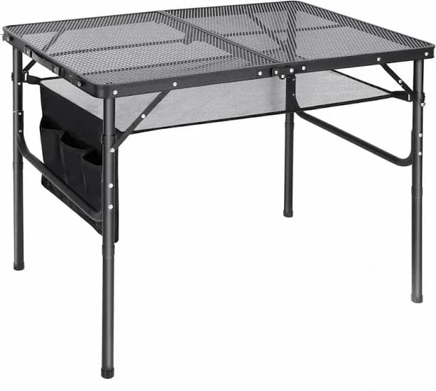 Folding Grill Table with Adjustable Height Legs