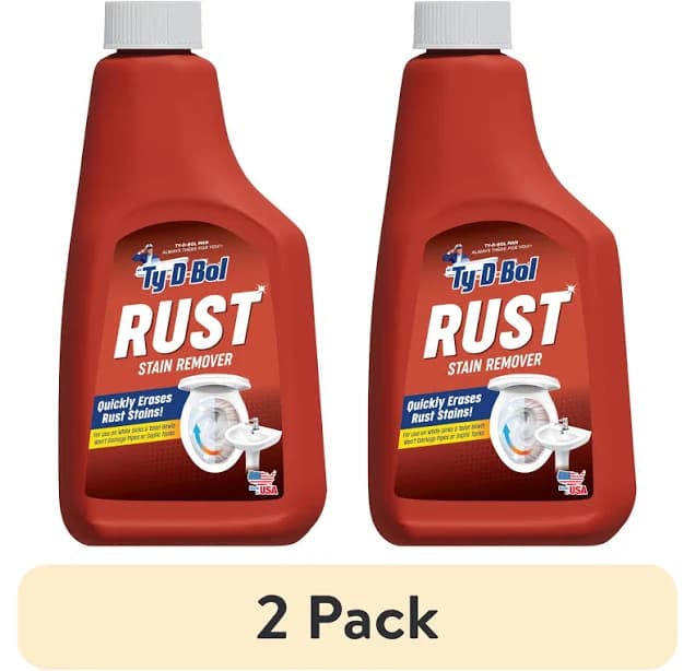 (2 pack) Ty-D-Bol Rust Remover Sink and Toilet Bowl Cleaner Liquid, 16 fl oz