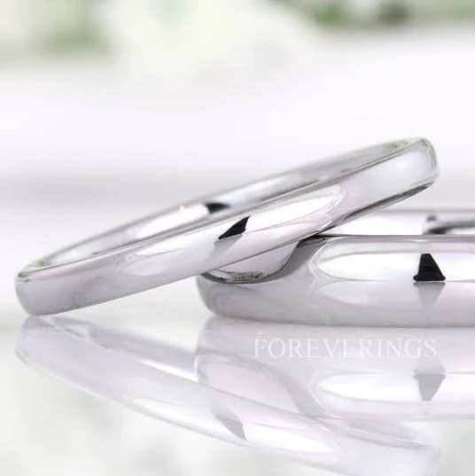 Minimalist Silver Tungsten Wedding Band