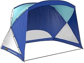 Beach Tent - Sun Shelter for Shade with UV Protection and Water-Resistant Coating for Sports Events and More with Carry Bag by Wakeman Outdoors (Blue)
