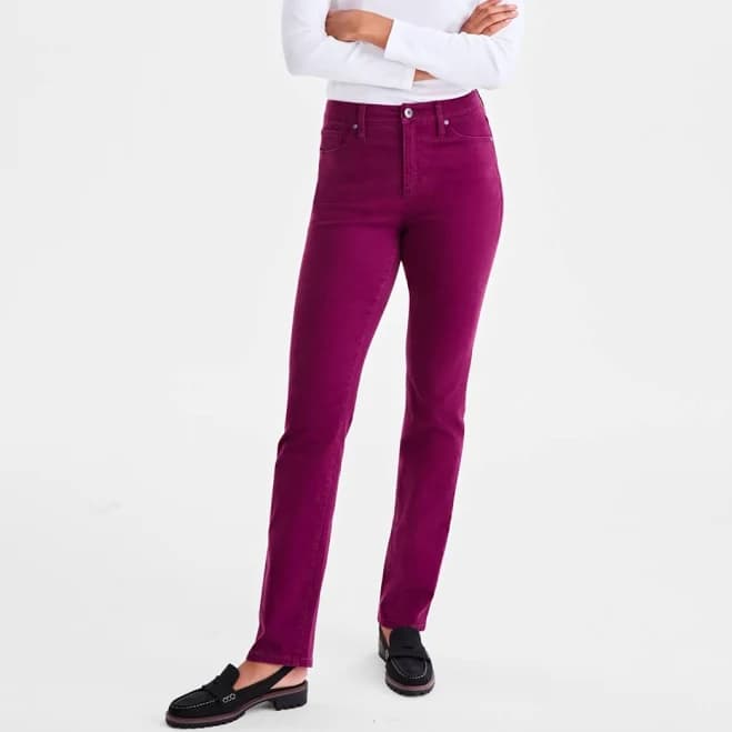 Style & Co. Women's Straight-Leg High Rise Twill Pants