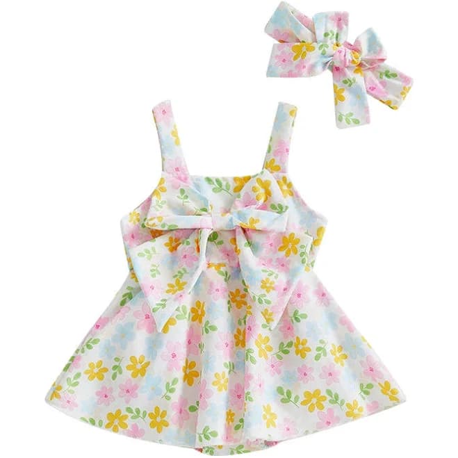 Toddler Floral Print Sleeveless Romper