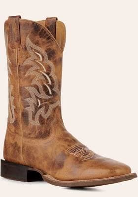 Jama Old West Men's Broad Square Toe Leather Western Boots