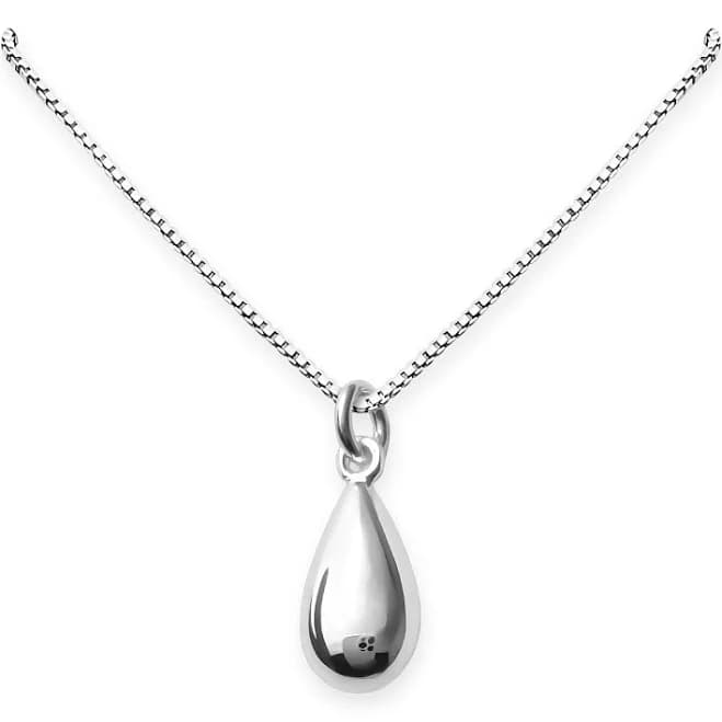 Tiny Sterling Silver High Polish Teardrop Pendant Necklace