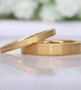 Simple Classic Matte Rose Gold Tungsten Wedding Band