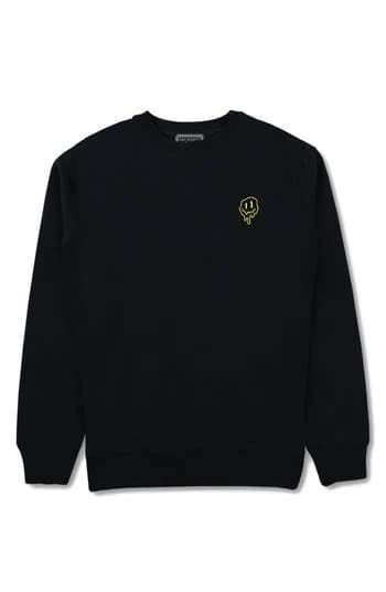 RIOT SOCIETY Men's Melting Smiley Cotton Blend Sweatshirt