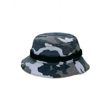Top Headwear Camouflage Twill Washed Bucket Hat