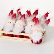 Transpac Plush Fuzzy Santa Ornament