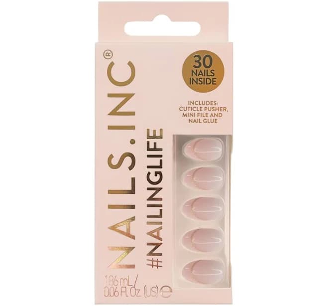 Nails Inc. NailingLife Style It Like Sabrina Gold French Tip Press-On Nails