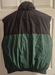 Vintage CB Sports Puffer Down Reversible Vest Mens XL Green Black Purple | eBay