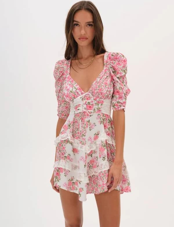 For Love & Lemons Rosalyn Mini Dress