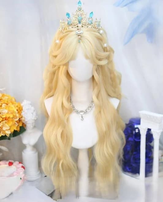 Wavy Wig with Curtain Bangs