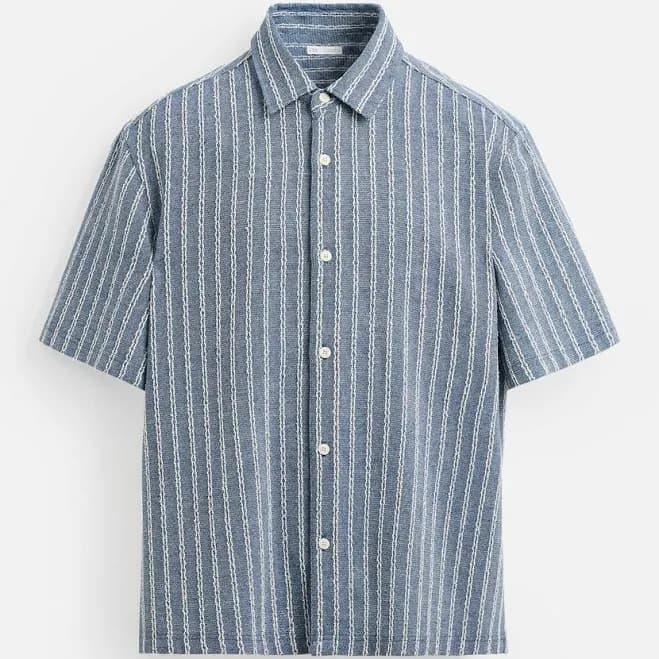 Zara Men's Striped Jacquard Shirt