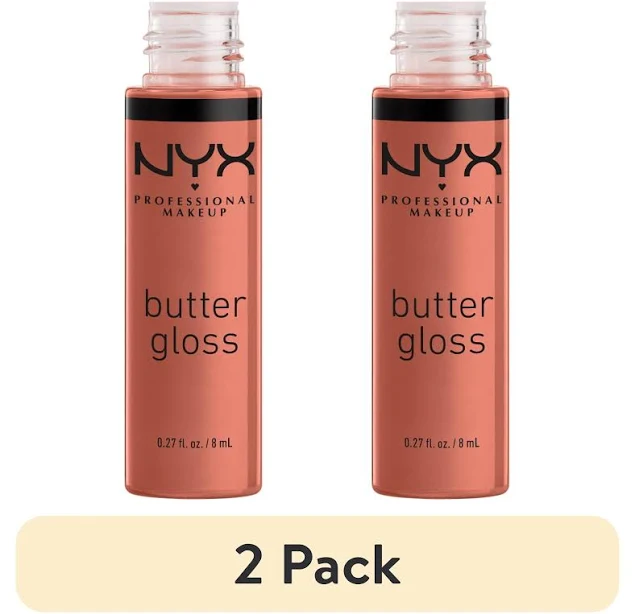(2 pack) NYX Professional Makeup Butter Gloss, Non-Sticky Lip Gloss, Sugar High, 0.27 Oz, Pink