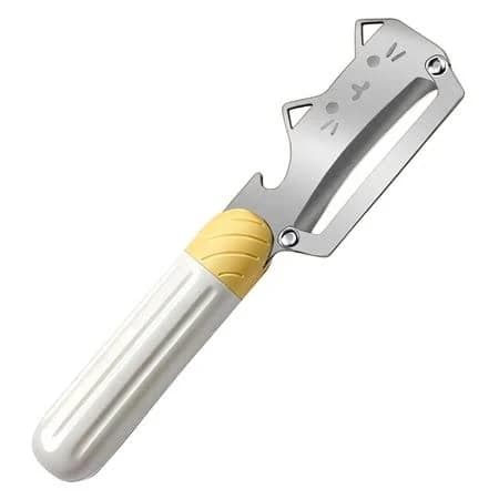 Premium Vegetable Peeler with Wooden Handle and Bottle Opener Stainless Steel Blade Kitchen Tool for Fruit Apple Potato Pumpkin Papaya Zucchini